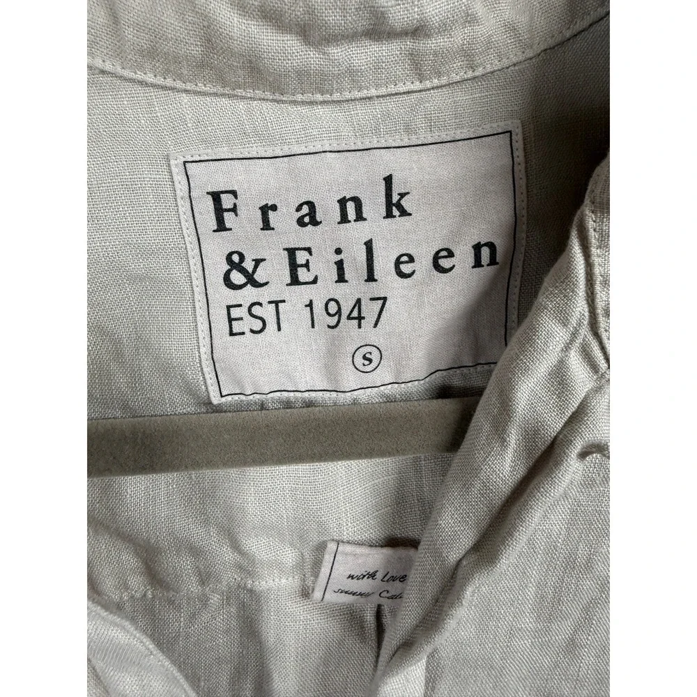 Frank & Eileen Rory Linen Maxi Shirt Dress Sand Beige Womens Small Long Sleeve
